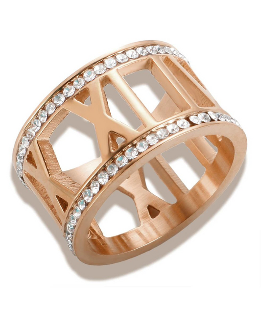 ROMAN NUMERAL RING- ROSE GOLD