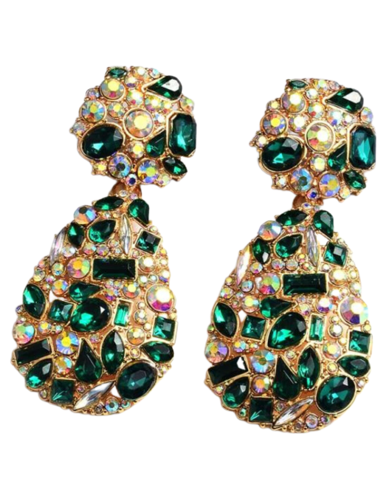 TEARDROP EARRINGS- EMERALD