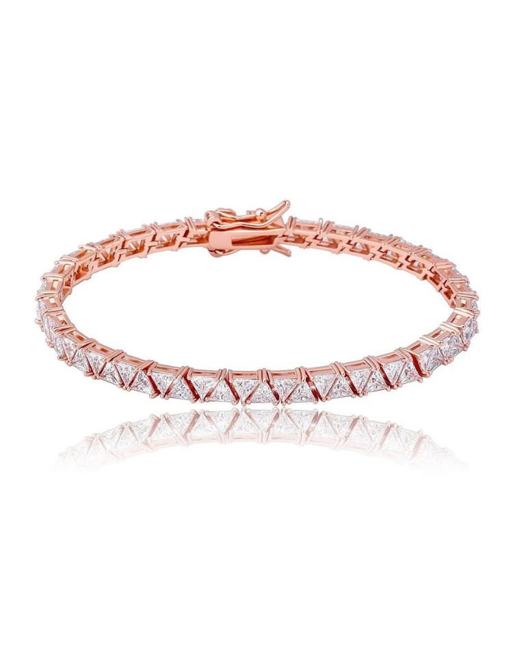 TRIANGLE TENNIS BRACELET - ROSE GOLD