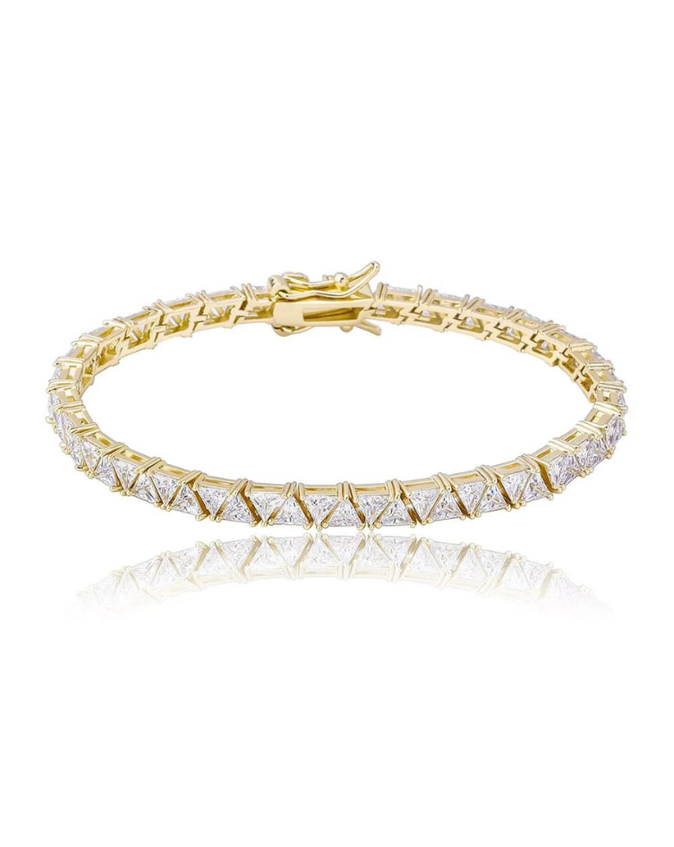 TRIANGLE TENNIS BRACELET -GOLD