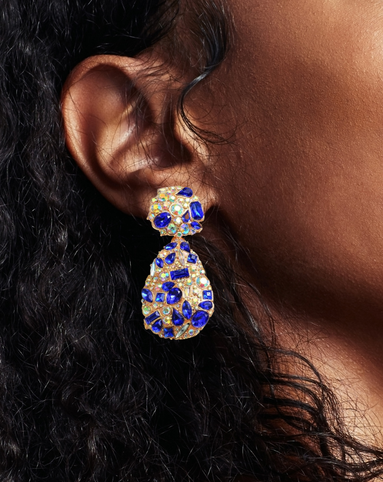 TEARDROP EARRINGS- BLUE