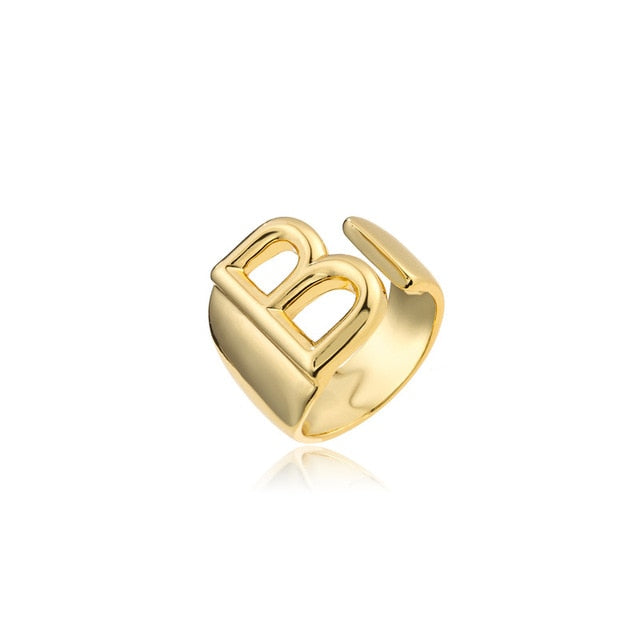 BAGUE INITIALE EN OR 